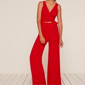 Reformation Red sleeveless Jumpsuit